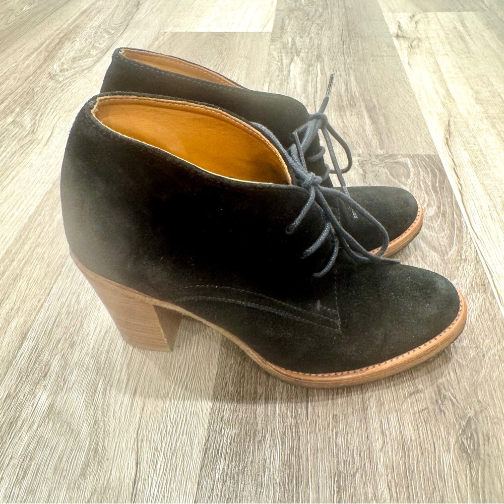 Ralph Lauren Collection Franny Suede Bootie Womens 6B Chunky Heel Old Money